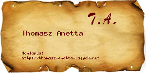 Thomasz Anetta névjegykártya